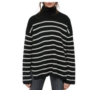 ALLSAINTS Melody Striped Merino Wool Blend Sweater - Small